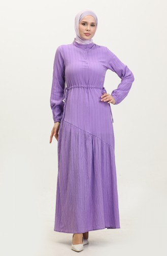 Side Tie Shirred Dress 0363-01 Lilac 0363-01