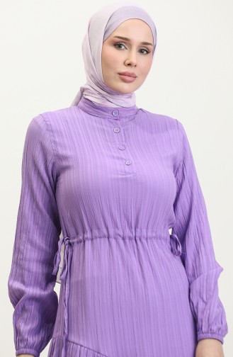 Side Tie Shirred Dress 0363-01 Lilac 0363-01
