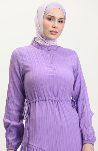 Robe Froncee Nouée Sur Le Côté 0363-01 Lilas 0363-01