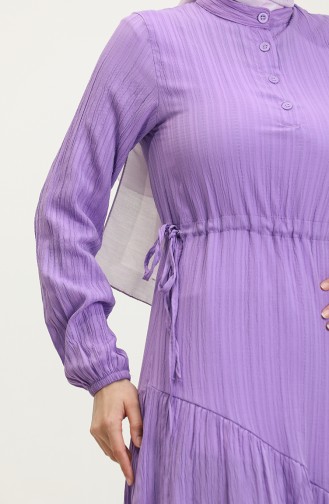 Side Tie Shirred Dress 0363-01 Lilac 0363-01