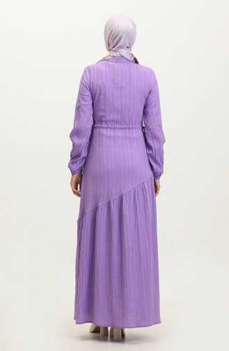 Side Tie Shirred Dress 0363-01 Lilac 0363-01