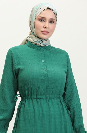 Robe Froncee Nouée Sur Le Côté 0363-02 Vert Emeraude 0363-02