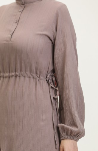 Side Tie Shirred Dress 0363-03 Mink 0363-03