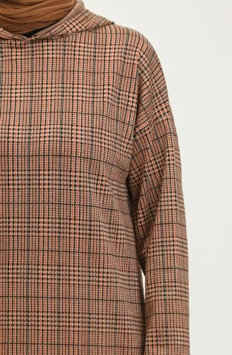 Tunique A Capuche Respiro Jacquard 8706-01 Marron Noir 8706-01