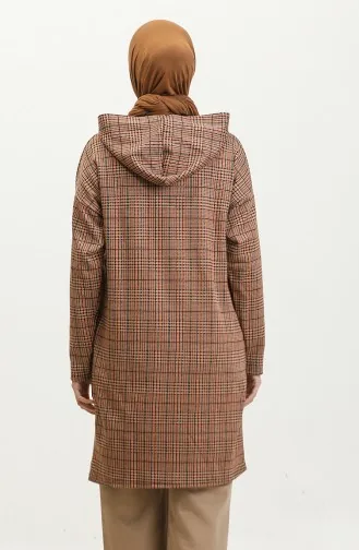 Tunique A Capuche Respiro Jacquard 8706-01 Marron Noir 8706-01