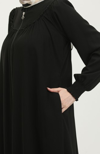 Gıppeli Abaya Met Ritssluiting 5071-01 Zwart 5071-01