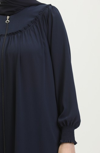 Zippered Abaya 5071-02 Dark Blue 5071-02