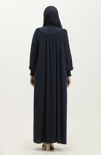 Zippered Abaya 5071-02 Dark Blue 5071-02