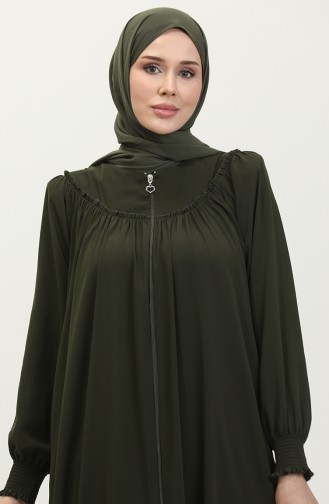 Gıpeli Abaya Mit Reißverschluss 5071-03 Khaki 5071-03