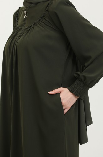 Gıpeli Abaya A Fermeture 5071-03 Khaki 5071-03