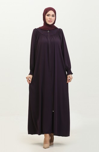 Zippered Abaya 5071-04 Plum 5071-04