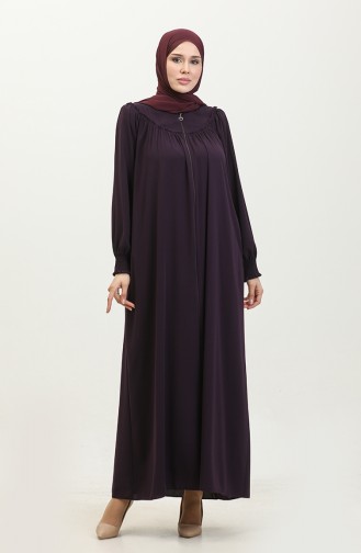 Gıpeli Abaya Mit Reißverschluss 5071-04 Pflaume 5071-04