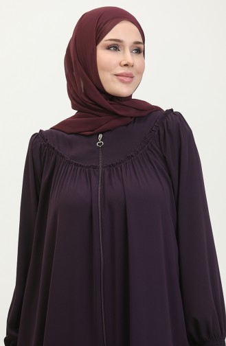 Zippered Abaya 5071-04 Plum 5071-04