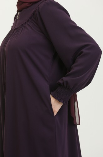 Gıpeli Abaya Mit Reißverschluss 5071-04 Pflaume 5071-04