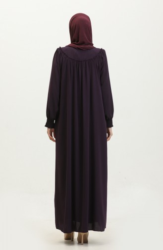 Gıpeli Abaya Mit Reißverschluss 5071-04 Pflaume 5071-04