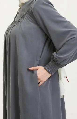 Gıppeli Abaya Mit Reißverschluss 5071-05 Grau 5071-05
