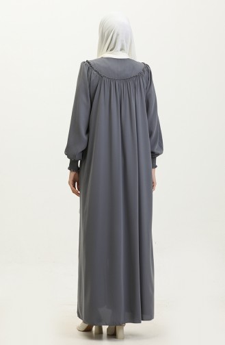 Gıppeli Abaya Met Ritssluiting 5071-05 Grijs 5071-05