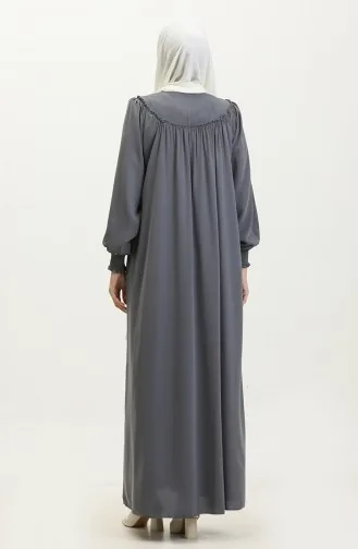 Gıppeli Abaya Mit Reißverschluss 5071-05 Grau 5071-05