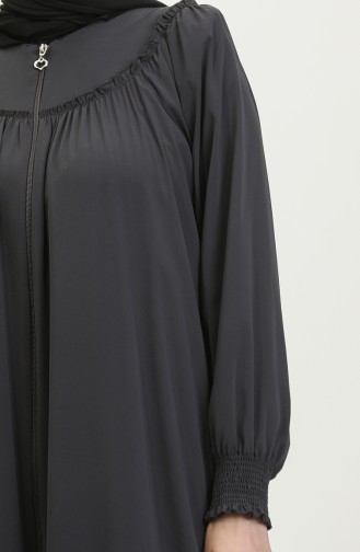 Gıpeli Abaya Mit Reißverschluss 5071-06 Geräuchert 5071-06