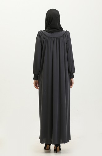 Zippered Abaya 5071-06 Smoked Gray 5071-06