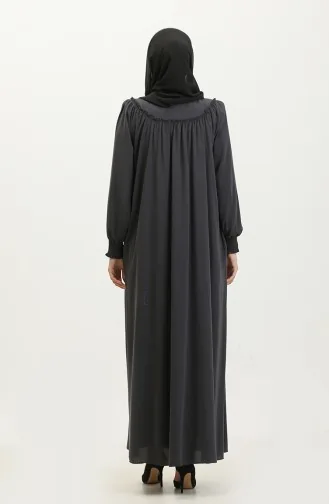Gıpeli Abaya Mit Reißverschluss 5071-06 Geräuchert 5071-06