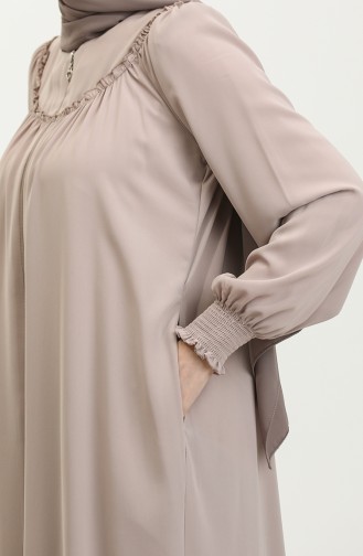 Zippered Abaya 5071-07 Cream 5071-07