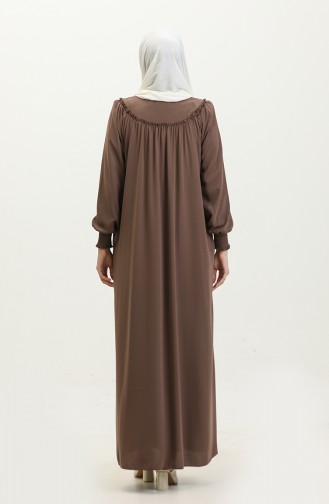 Gıpeli Abaya Mit Reißverschluss 5071-08 Milchkaffee 5071-08