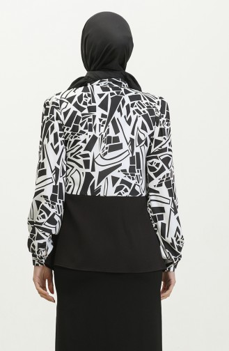 Chain Detailed Patterned Blouse Black T1692 889