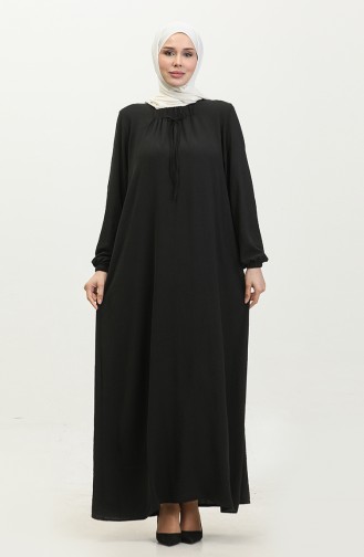 Women`s Plus Size Ayrobin Long Mother Dress 8408 1 Black 8408-1.siyah