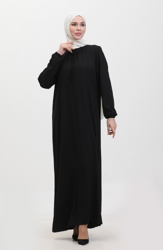فستان أيروبين طويل للأم مقاس كبير للنساء 8408 1 أسود 8408-1.siyah