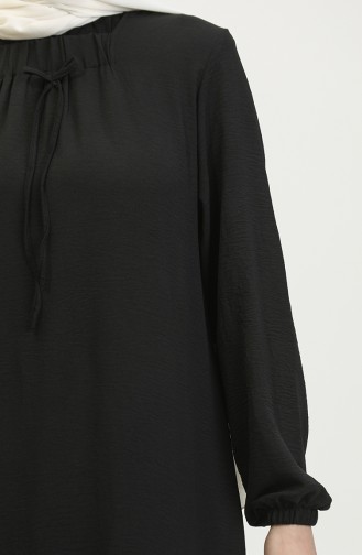 فستان أيروبين طويل للأم مقاس كبير للنساء 8408 1 أسود 8408-1.siyah