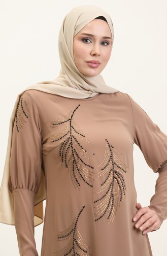 Stone Detail Dress Mink 7804 850