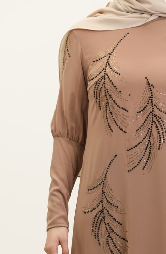 Stone Detail Dress Mink 7804 850