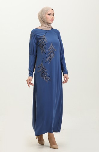 Kleid Mit Steindetail Blau 7804 851