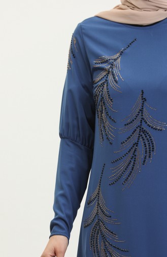 Kleid Mit Steindetail Blau 7804 851