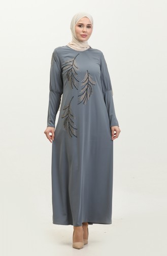 Kleid Mit Steindetail Grau 7804 852