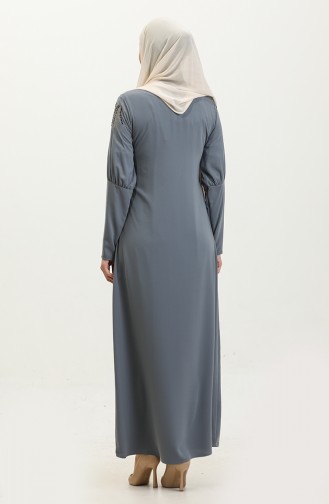 Kleid Mit Steindetail Grau 7804 852