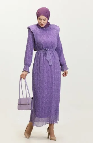 Robe Plissée Rembourrée Lilas 7744 863