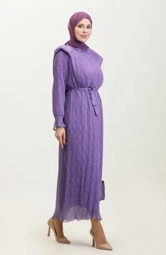 Robe Plissée Rembourrée Lilas 7744 863