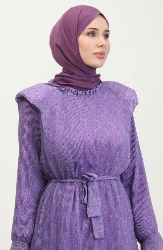 Robe Plissée Rembourrée Lilas 7744 863
