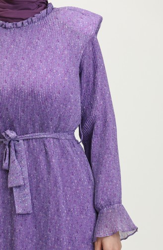 Robe Plissée Rembourrée Lilas 7744 863