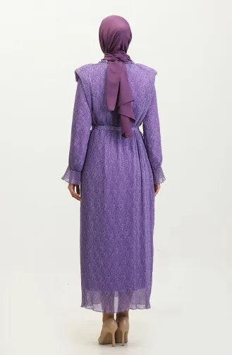 Robe Plissée Rembourrée Lilas 7744 863