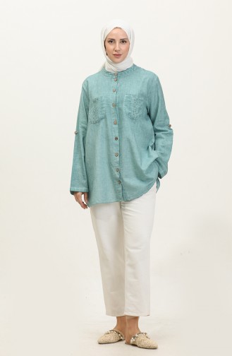 Authentic Blouse Shirt 0311-01 Nephti Green 0311-01