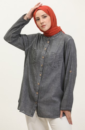 Authentic Blouse Shirt 0311-07 Gray 0311-07