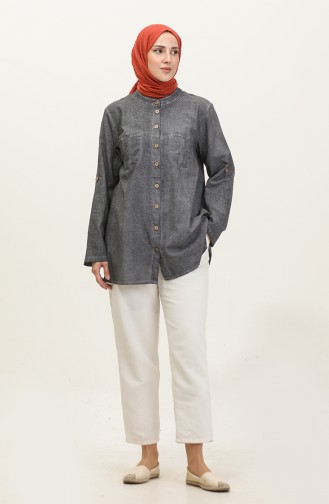 Authentic Blouse Shirt 0311-07 Gray 0311-07