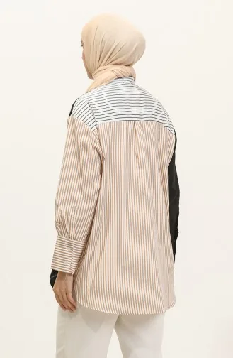 Gegarneerd Gestreept Overhemd 4812-01 Zwart 4812-01