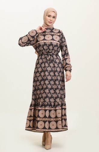 Spring Pattern Dress 0366-02 Black 0366-02