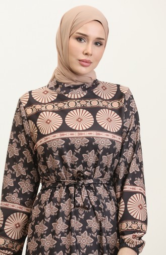 Spring Pattern Dress 0366-02 Black 0366-02