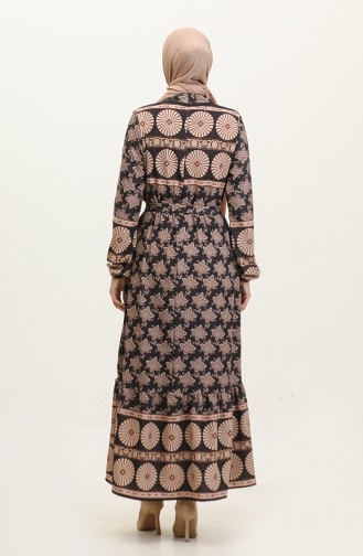Bahar Desen Elbise 0366-02 Siyah