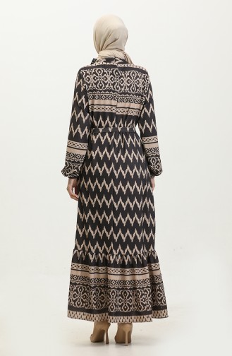 Patterned Dress 0367-01 Black Mink 0367-01